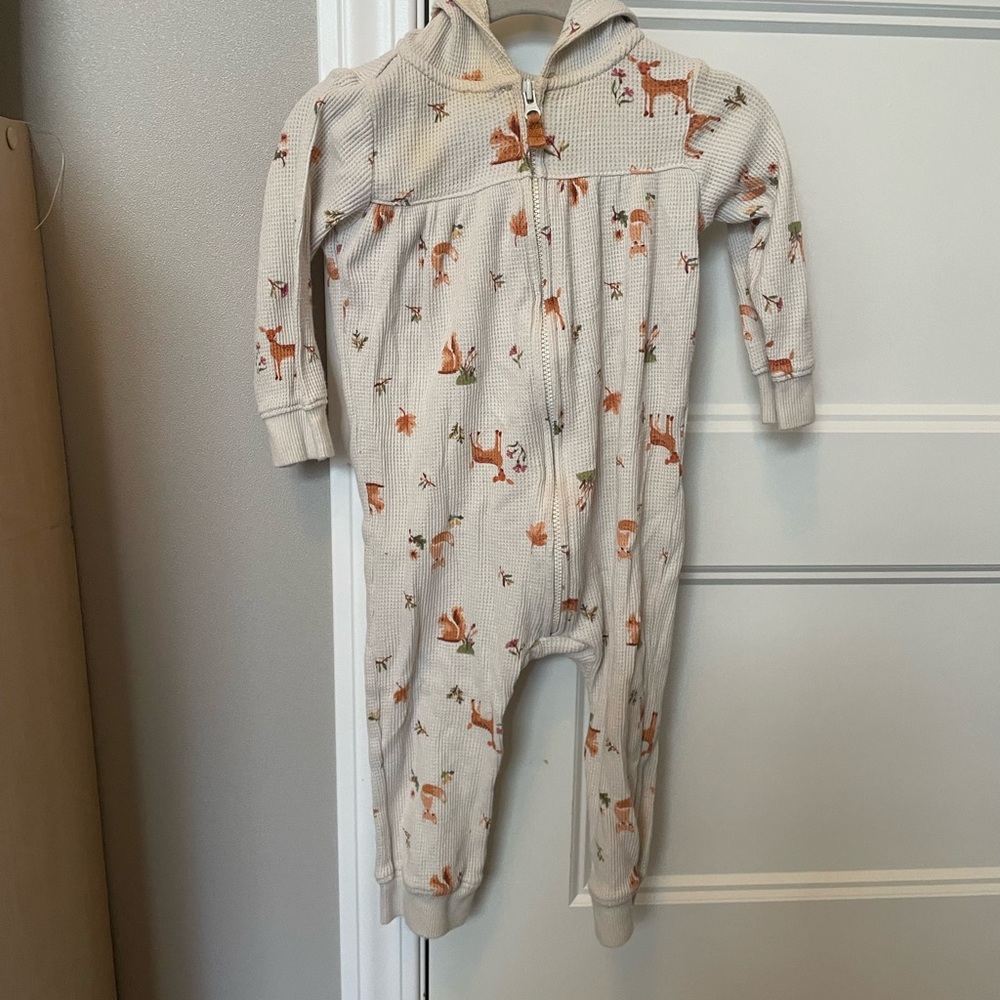 2/$10 Carter's Cream One Piece with Fox Print